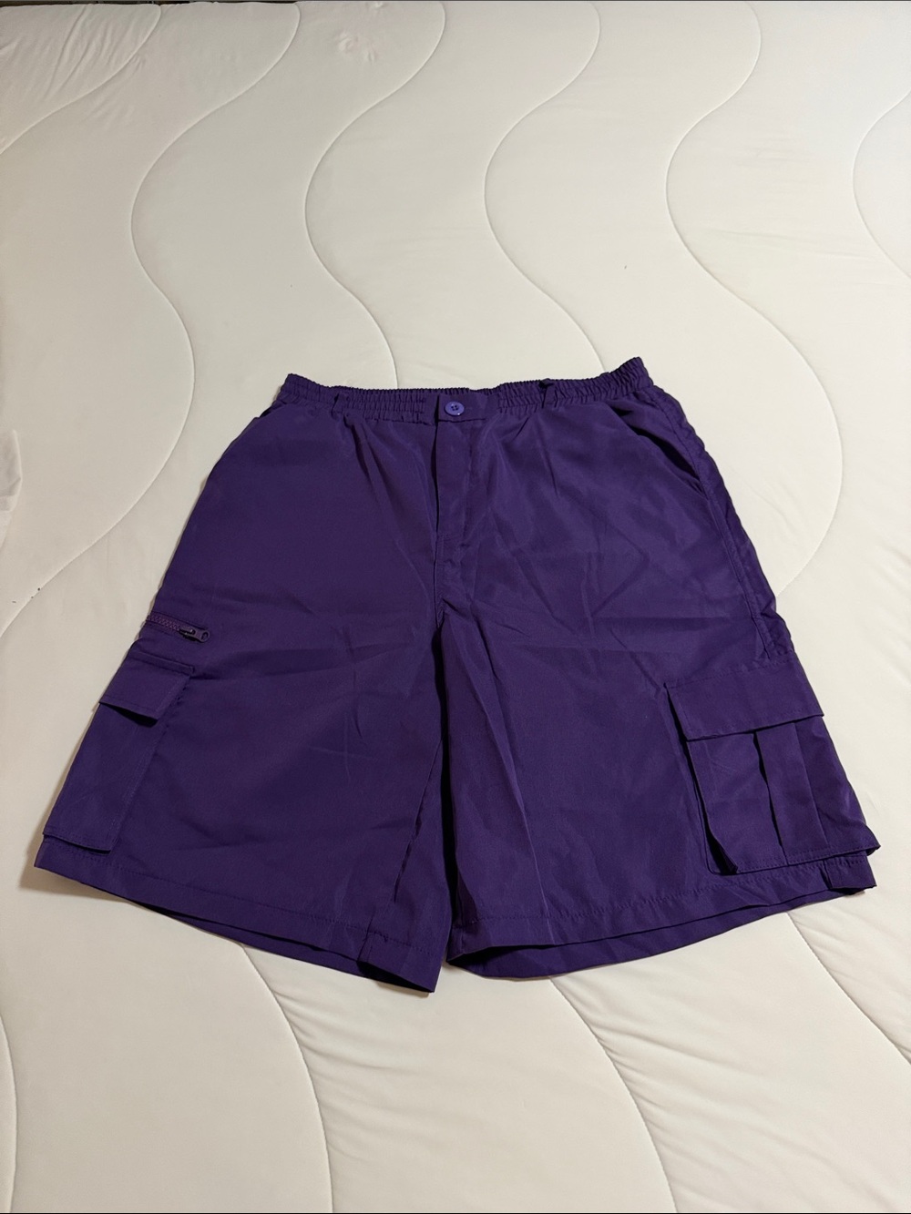 Men's Cargo Shorts in Deep Purple - Comfortable Utility Style